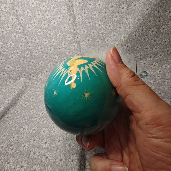 Disney Tinker Bell Decoupage Green Ball Christmas Ornament - Picture 3 of 7